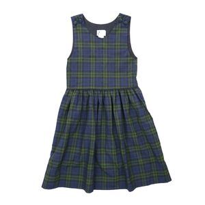 Monday's Child Sz 7 Vintage Dress Girls Uniform Black Watch Plaid Green Blue USA